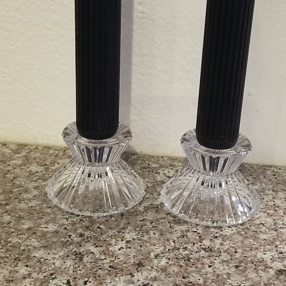 PAIR of Taper Crystal Candle Holders - Picture 2 of 5